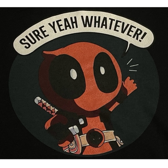 Marvel Deadpool Yeah Sure Whatever Junior M Kawaii Long Sleeves Pullover Sweater - Picture 6 of 8